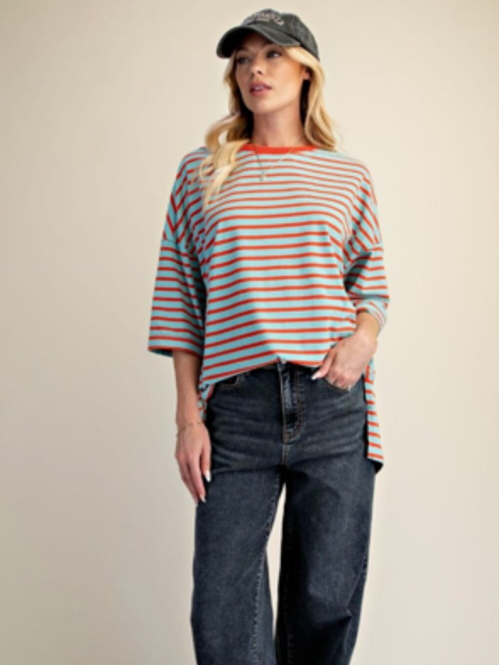NWT Easel Strop Cotton Washed Boxy T-Shirt - Picture 10 of 16